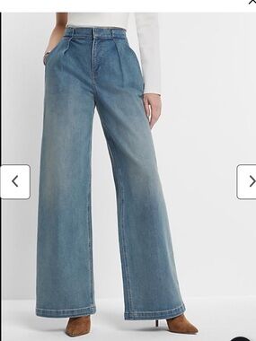Express Blue Flare Wide Leg Jeans